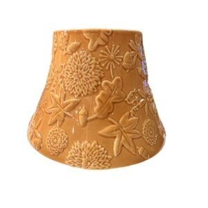 Hallmark CANDLE FALL Ceramic Shade Topper Leaves Acorns Autumn Mums THANKSGIVING